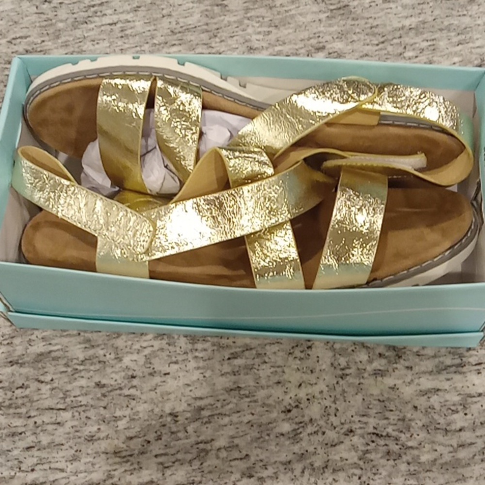 Gold dana raye sandals size 11
